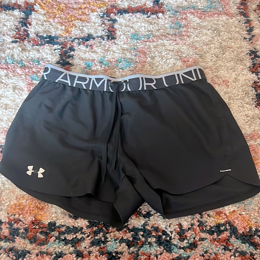 Under Armour black running shorts, size small